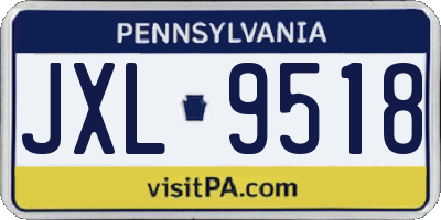 PA license plate JXL9518