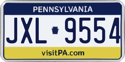 PA license plate JXL9554