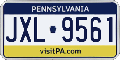 PA license plate JXL9561