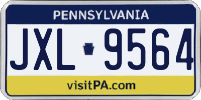 PA license plate JXL9564