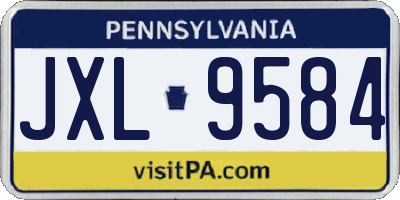 PA license plate JXL9584