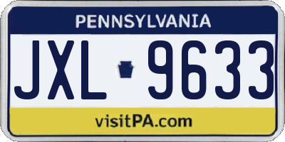 PA license plate JXL9633