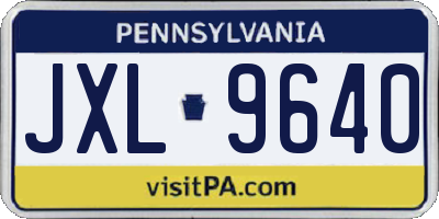 PA license plate JXL9640