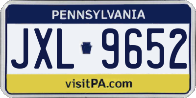 PA license plate JXL9652