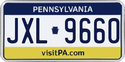 PA license plate JXL9660