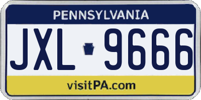 PA license plate JXL9666