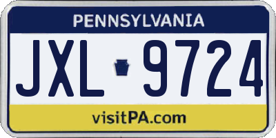 PA license plate JXL9724