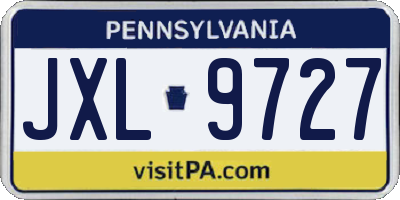 PA license plate JXL9727