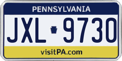PA license plate JXL9730