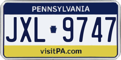 PA license plate JXL9747