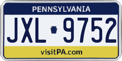 PA license plate JXL9752
