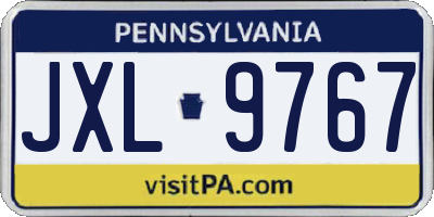 PA license plate JXL9767