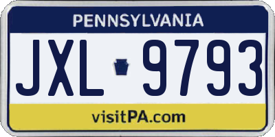 PA license plate JXL9793