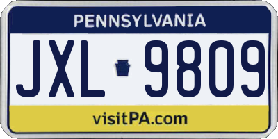 PA license plate JXL9809