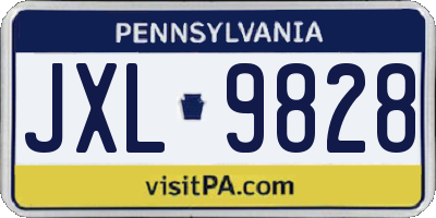 PA license plate JXL9828