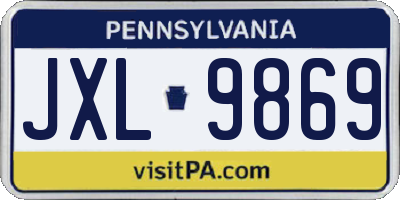 PA license plate JXL9869