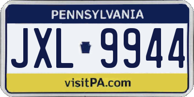 PA license plate JXL9944