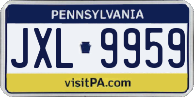 PA license plate JXL9959