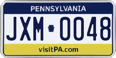 PA license plate JXM0048
