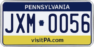 PA license plate JXM0056