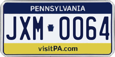 PA license plate JXM0064