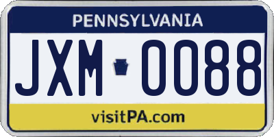 PA license plate JXM0088