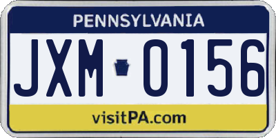 PA license plate JXM0156