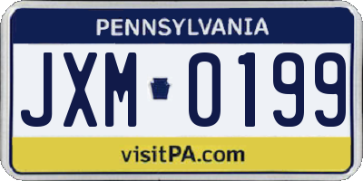 PA license plate JXM0199