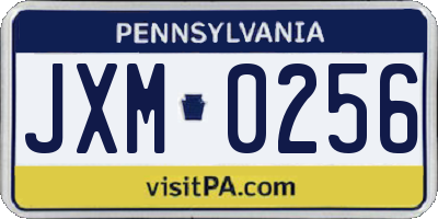 PA license plate JXM0256