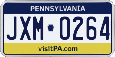 PA license plate JXM0264