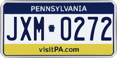 PA license plate JXM0272