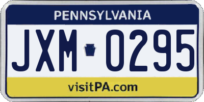 PA license plate JXM0295
