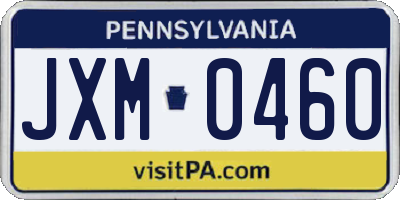 PA license plate JXM0460
