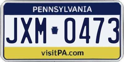 PA license plate JXM0473