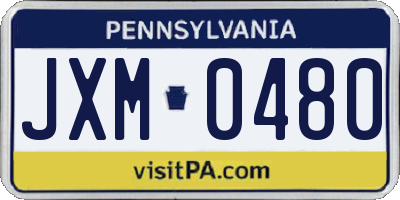 PA license plate JXM0480