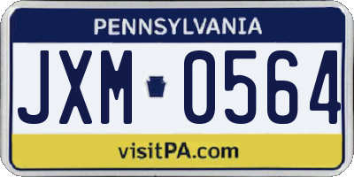 PA license plate JXM0564