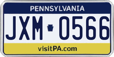 PA license plate JXM0566