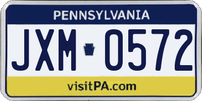 PA license plate JXM0572