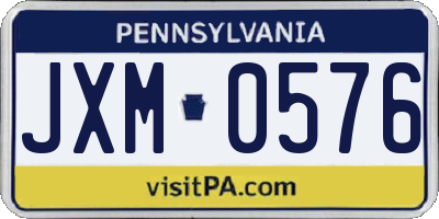 PA license plate JXM0576