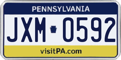 PA license plate JXM0592