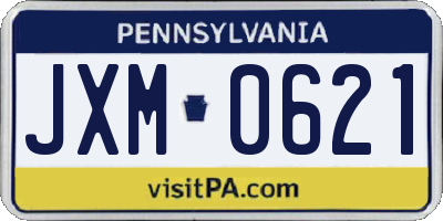 PA license plate JXM0621