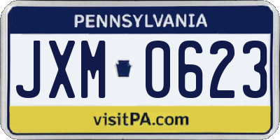 PA license plate JXM0623