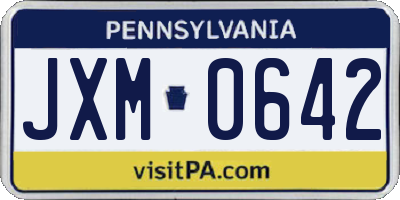 PA license plate JXM0642