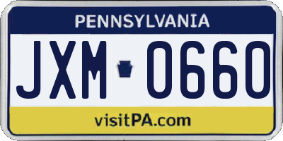 PA license plate JXM0660