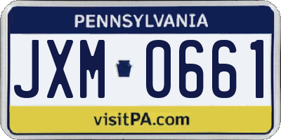 PA license plate JXM0661