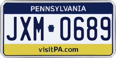 PA license plate JXM0689
