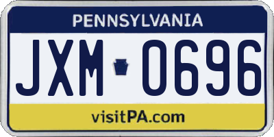 PA license plate JXM0696