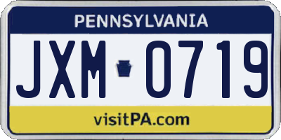 PA license plate JXM0719