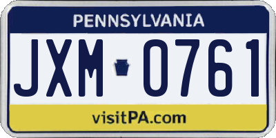 PA license plate JXM0761