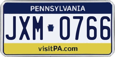 PA license plate JXM0766